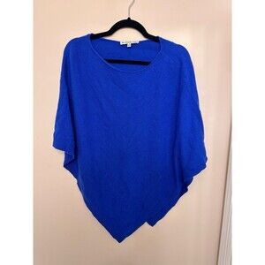 Cashmere Project Blue Cashmere Poncho Sweater Womens One Size